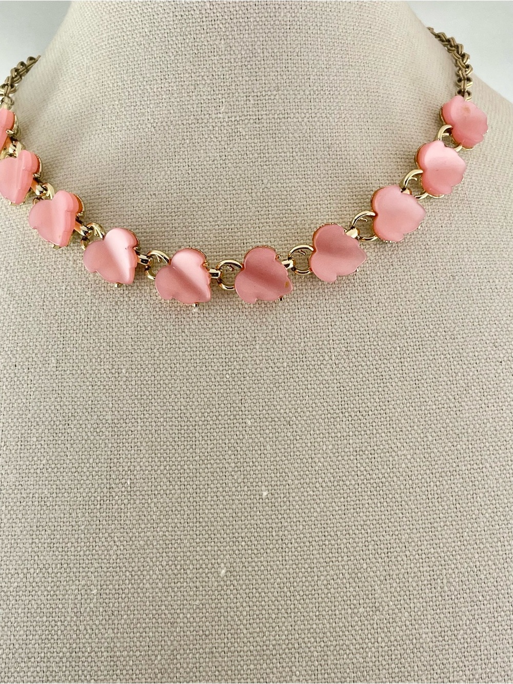 Delicate Pink Leaf Link Necklace - Women Jewelry